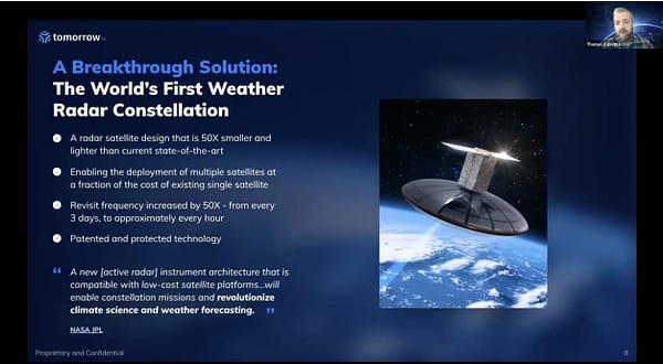 Weather intelligence company Tomorrow.io will launch a weather satellite constellation to enhance global radar coverage.